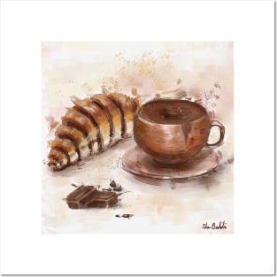 Painting of Chocolate Delights, Pastry and Hot Cocoa Posters and Art